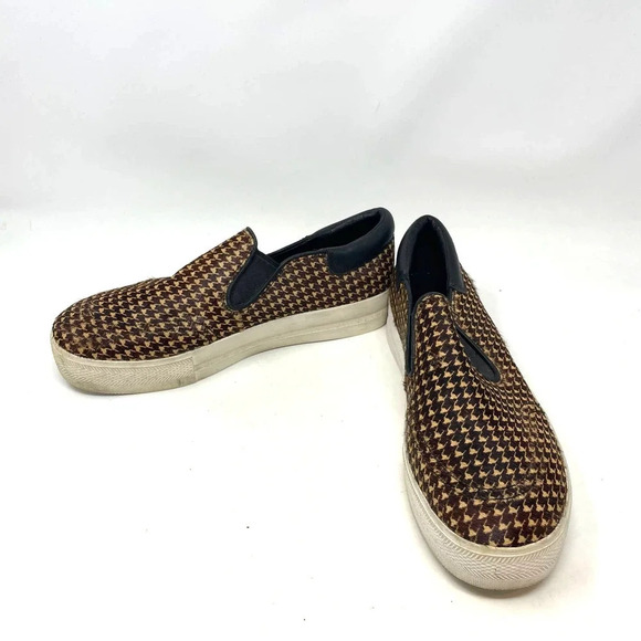 ASH Jam Houndstooth Check Pony Hair‎ Platform Sneaker Size 41 / US 10 - Picture 4 of 11